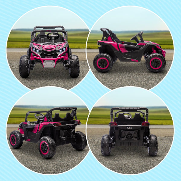 English Elm Aosom 12v Electric Kids Ride on Utv with Remote Control Suspension and Music System Pink W2225P229517