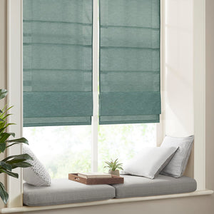 English Elm Printed Faux Silk Room Darkening Cordless Roman Shade | OEKO-TEX, Thermal Foam Backing, Easy Care B035129684