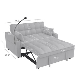 English Elm Modern Velvet Convertible Loveseat Sleeper Sofa with Reclining Backrest for Small Spaces W311P195252