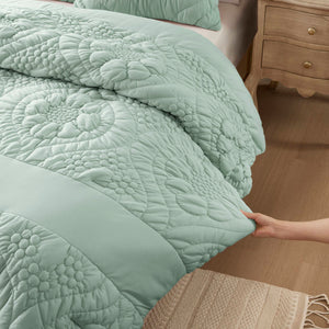 English Elm 3-Piece Full/Queen Comforter Set In Calming Sage | Soft Poly Jersey, Year-Round Cozy Comfort B035P408221