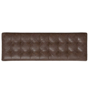 English Elm Penelope Tufted Genuine Leather Bench Ottoman with Black Metal Base for Bedroom B136P436940