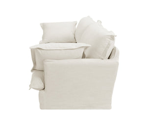 English Elm 87.4'' Cloud Couch Deep Seat Sofa with Removable Washable Covers, Concealed Legs, Plush Pillows, Ivory W2357P261725