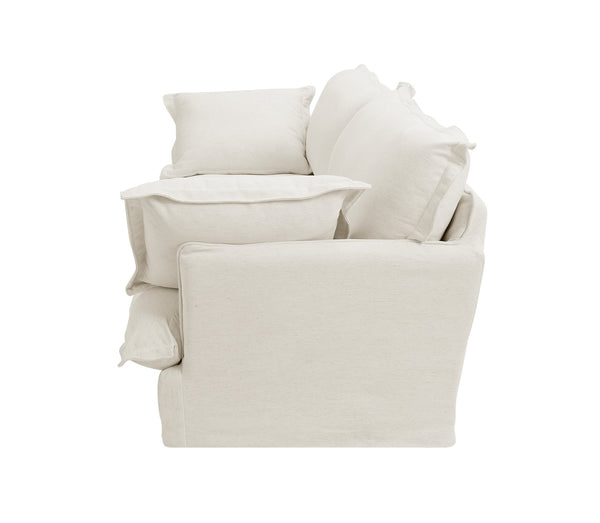 English Elm 87.4'' Cloud Couch Deep Seat Sofa with Removable Washable Covers, Concealed Legs, Plush Pillows, Ivory W2357P261725