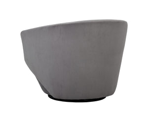 Sunpan Treviso Modern Swivel Lounge Chair with Angular Base - Stylish, Durable, and Easy to Clean Design Antonio Charcoal