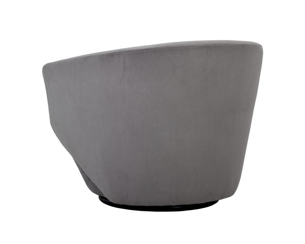 Sunpan Treviso Modern Swivel Lounge Chair with Angular Base - Stylish, Durable, and Easy to Clean Design Antonio Charcoal