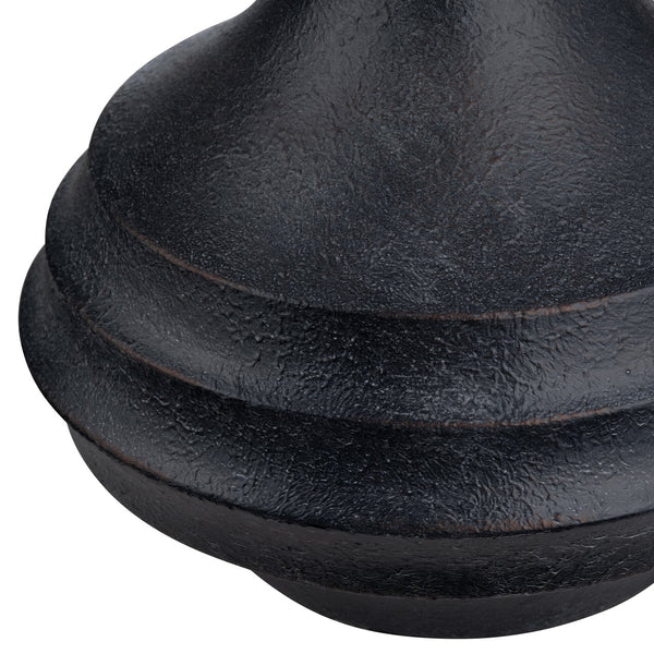 Crestview Collection 27.75"H Dax Resin Table Lamp - Rustic Matte Black Gourd Design With Tapered Linen Shade For Style   Cvavp1911