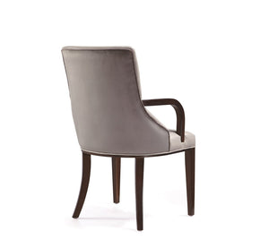 English Elm Shubert Vegan Leather & Velvet Armchair In Light Gray - Stylish, Durable Seating For Any Space B365P397824-GIGA
