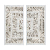 Tala Global Inspired Framed Geometric Rice Paper Panel 2-piece Shadowbox Wall Decor Set