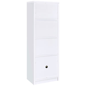 English Elm Stott Contemporary White 3-Shelf Media Tower with Framed Door, Adjustable Shelf & Display Space B062P299838