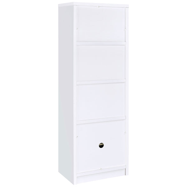 English Elm Stott Contemporary White 3-Shelf Media Tower with Framed Door, Adjustable Shelf & Display Space B062P299838