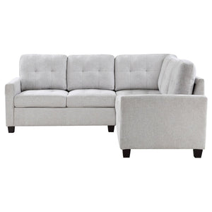 English Elm Creston Three Piece Fabric Sectional Sofa with Tufted Back and Track Arms Beige B062S01531