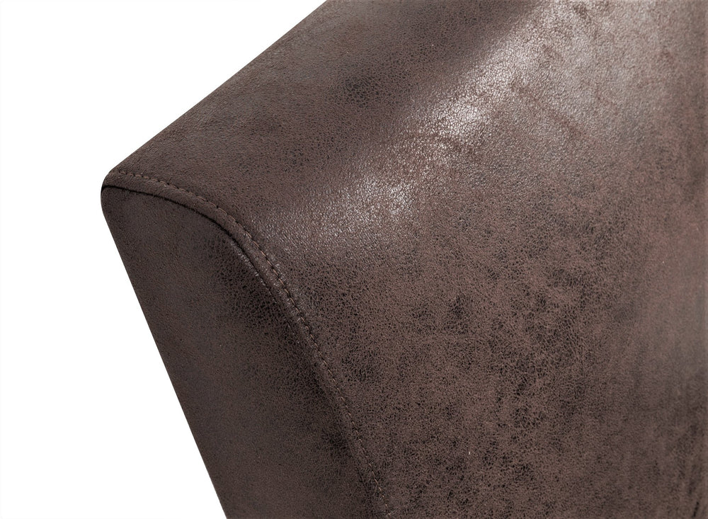 English Elm 25.38'' 25.38" Wide Classic Mid-Century Modern Arm Chair with Solid Wood Arms, Plush Foam & Microfiber Finish Dark Brown B2735P271015