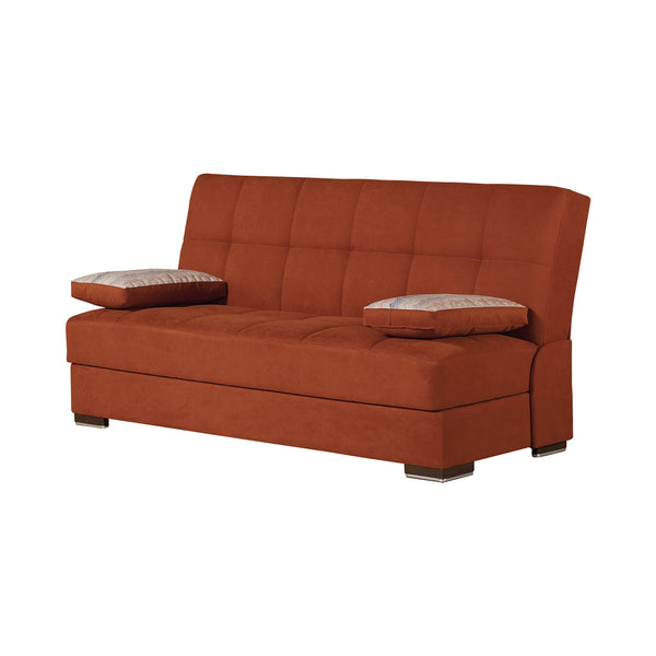 English Elm PrimeNest Sovo Collection Upholstered Convertible Sofabed with Storage, Click-Click Sleeper for Small Spaces Orange B030P286578