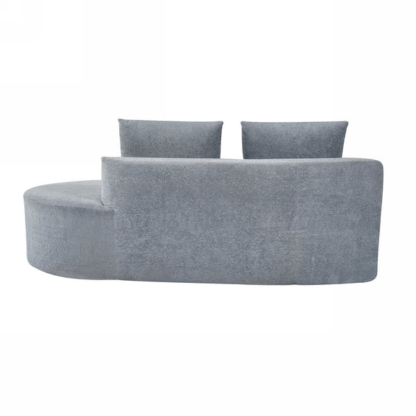 English Elm Christopher Knight Home® - 116" Modern Curved Sectional Sofa with Plush Pearl Upholstery, High-Density Sponge, Chaise Lounge Seating Harmony Light Gray N767P263923L