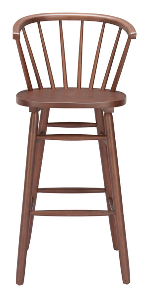 Zuo Modern Stenger Barstool Set Of 2 - Modern Rubberwood Design With Comfort For Your Stylish Space Walnut Rubberwood 110523-zuo-modern