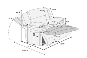 English Elm Manual Glider Recliner Plush Fur-Like Corduroy Upholstery, Smooth Glide, Padded Arms & Backrest Light Gray 28 L x 45 W x 33 H B089P296899