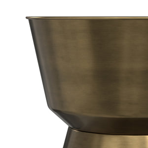 English Elm Allegra Side Table in Antique Brass — Handcrafted Iron Hourglass Accent Table, Compact & Sturdy B136P361856