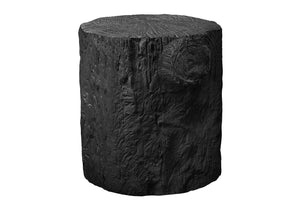English Elm Accent Tree Stump Round Side Table Sculptural Matte Black Magnesium Oxide Indoor Outdoor B2710P461666