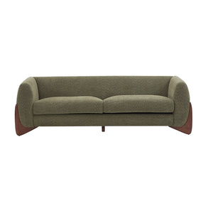 English Elm Christopher Knight Home® - 82Inches Olive Green Boucle Sherpa Sofa - Modern Comfort With Plush Cushions & Birch Legs, 82" Long N771P205090F_N771P205091F