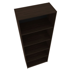 English Elm Fm Furniture Dam Bookcase - Slim Modern Design With 5 Open Shelves In Stained Walnut Finish For Storage B128P301394