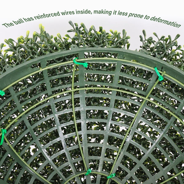 English Elm 18.5in Faux Boxwood Topiary Spheres Uv Stable Outdoor Garden Planter Decor Set of Two W2945P460781