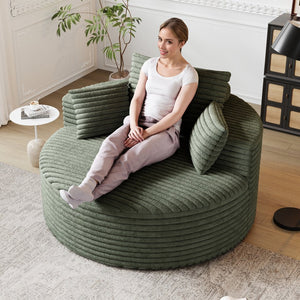 English Elm 50''L Plush Corduroy Sponge Single Sofa Bed with No Assembly, Fluffy Modern Sleeper for Living Areas Green W834P337416