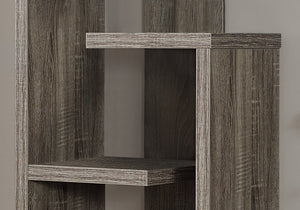English Elm Bookshelf, 4-Tier Taupe Laminate Bookcase with 5 Open Display Shelves, Modern Clean Lines Decor B2710P219045