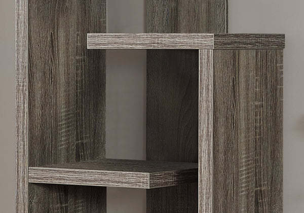 English Elm Bookshelf, 4-Tier Taupe Laminate Bookcase with 5 Open Display Shelves, Modern Clean Lines Decor B2710P219045