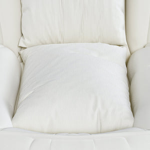 English Elm Upholstered Foldable Lazy Sofa Bed with 5 Recline Positions, Corduroy Tatami Chair with Pillows—Comfortable Space-Saving Lounge for Living Room and Bedroom Off White W2699P324227