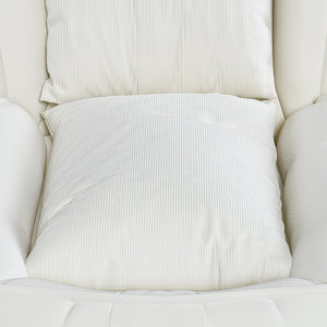 English Elm Upholstered Corduroy Floor Lounger Foldable Sofa Bed with 5 Reclining Positions Off White W2699P410740