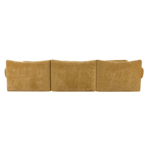 English Elm Modular Chenille Deep Seat Sectional Sofa with Bamboo Frame for Living Room Lounge Yellow W1829S00067