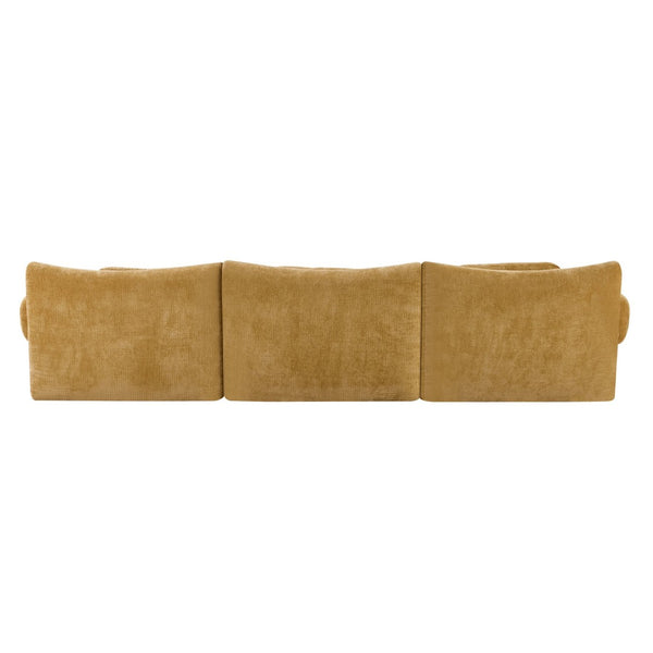 English Elm Modular Chenille Deep Seat Sectional Sofa with Bamboo Frame for Living Room Lounge Yellow W1829S00067