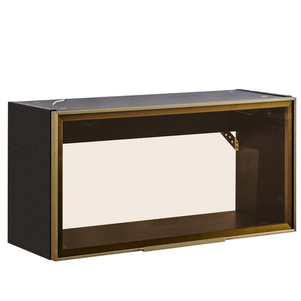 English Elm Large-capacity Wall Cabinet Matte Black Up-flip Door Spice Storage for Modern Kitchens W331P379953