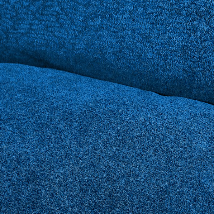 English Elm Sleeper 3-in-1 Convertible Sofa Chair Bed with Lychee Velvet, Adjustable Recline & Cup Holder Blue W1117P265775