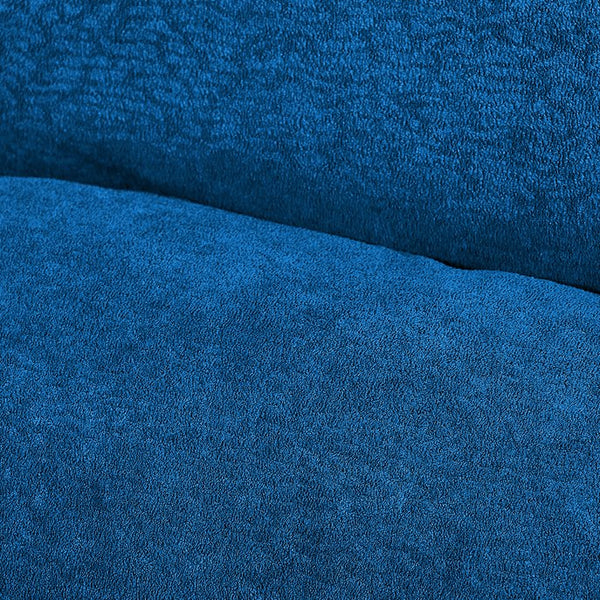 English Elm Sleeper 3-in-1 Convertible Sofa Chair Bed with Lychee Velvet, Adjustable Recline & Cup Holder Blue W1117P265775