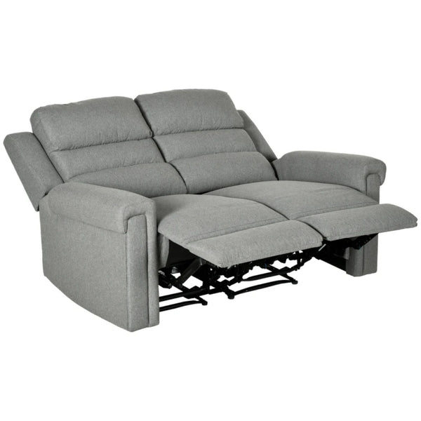 English Elm Home Seating Manual Recliner Loveseat with Tufted Linen Fabric for Contemporary Rooms T3971S00167