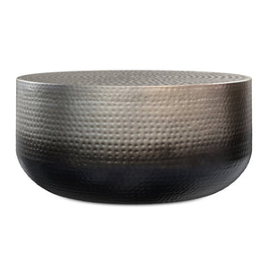 English Elm Nova Round Iron Coffee Table Hand-hammered Ombre Finish Sculptural Loft Living Room B136P429097