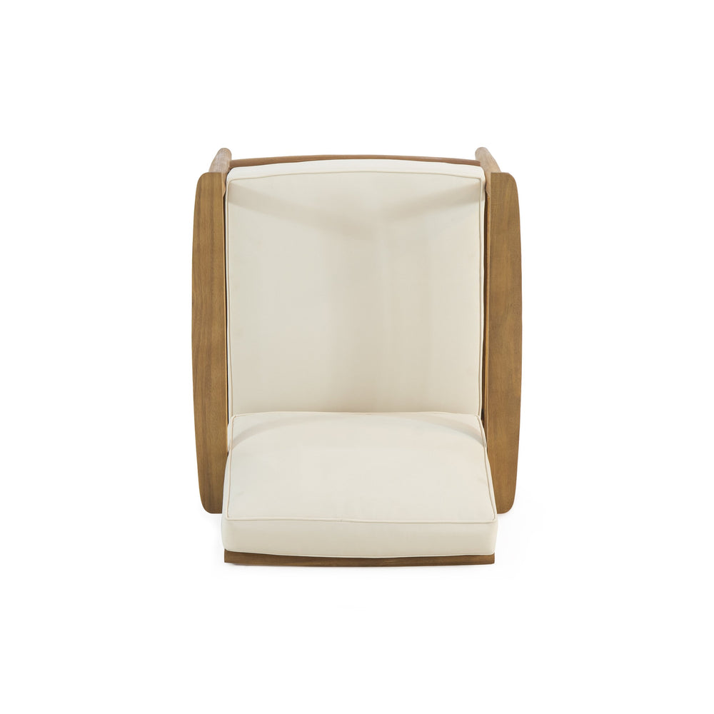 English Elm Christopher Knight Home® - Club Chairs Laurent Teak Finish Acacia Outdoor Chair, 500lb Capacity, Weather-Resistant Slat Design, Thick Cushion 68624.00BGE