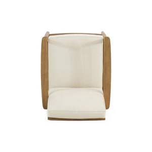 English Elm Christopher Knight Home® - Club Chairs Laurent Teak Finish Acacia Outdoor Chair, 500lb Capacity, Weather-Resistant Slat Design, Thick Cushion 68624.00BGE