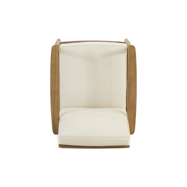 English Elm Christopher Knight Home® - Club Chairs Laurent Teak Finish Acacia Outdoor Chair, 500lb Capacity, Weather-Resistant Slat Design, Thick Cushion 68624.00BGE