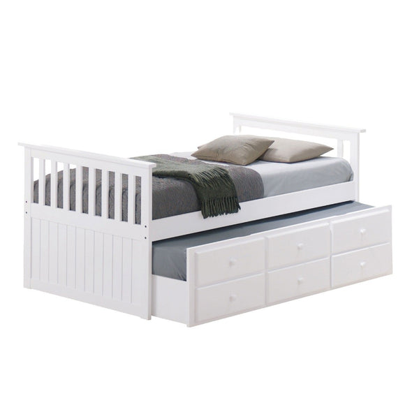 English Elm Transitional Captain Bed With Trundle, 3 Drawers & Slatted Design - Stylish Space-Saving Solution! B2741S00496-GIGA