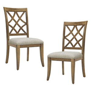 English Elm Wooden Frame Upholstered Dining Chairs Set Of 2 - Mid-Century Retro Style For Dining & Living Spaces W2582P205379-GIGA