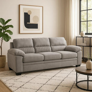 English Elm Hugh Channel Tufted Polyester Sofa with Pocket Coil Cushions for Contemporary Living B056P416895