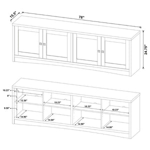 English Elm Lunetta Wide Media Console Four Door Cabinet Engineered Wood for Living Rooms White B062P447780