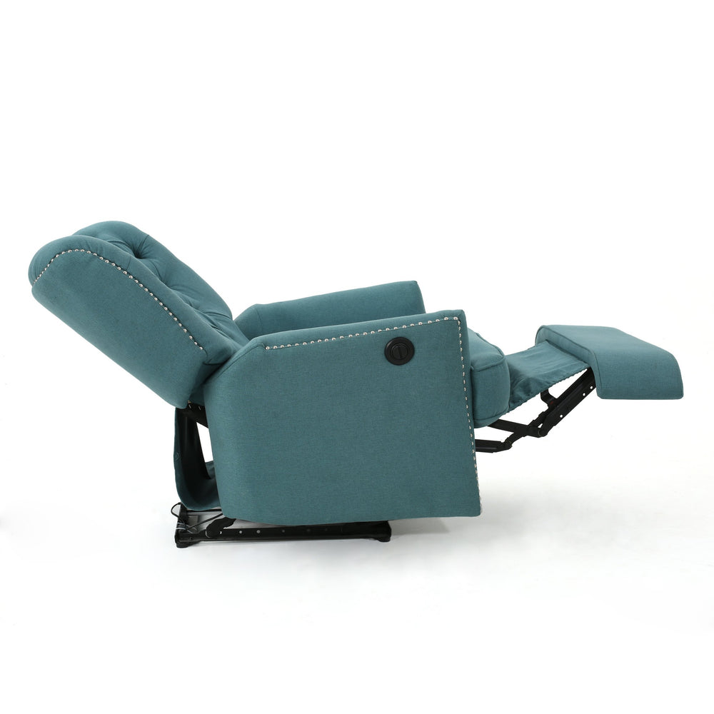English Elm Christopher Knight Home® - Indulge Electric Recliner with Teal Fabric, Copper Accents, Power Lift Recline and Plush Comfort 61375.00DTE