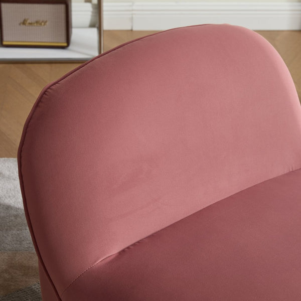 English Elm Swivel Accent Chair Plush Velvet Pumpkin Barrel Silhouette with 360 Degree Metal Base Coral W3244P392749