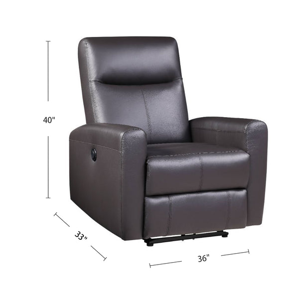 English Elm Top Grain Leather Power Motion Recliner Brown — Tufted Back, Sloped Arms, Modern Comfort & Durable Upholstery B016P317032