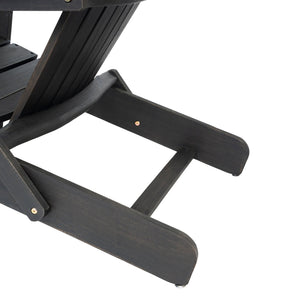 English Elm Christopher Knight Home® - Folding Adirondack Chair Acacia Wood Outdoor Lounge Seat with Slatted Back, Wide Arms, Durable Comfort DARK GREY N770P358873B