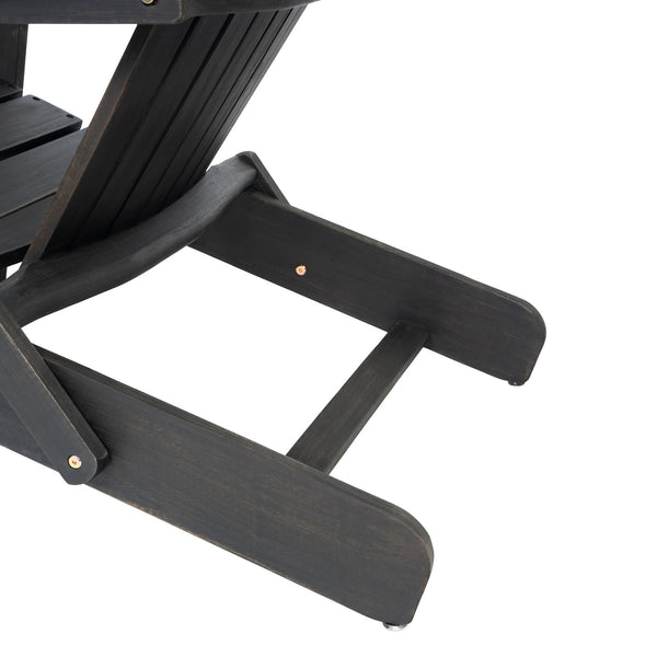 English Elm Christopher Knight Home® - Folding Adirondack Chair Acacia Wood Outdoor Lounge Seat with Slatted Back, Wide Arms, Durable Comfort DARK GREY N770P358873B