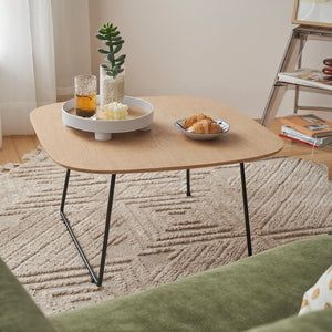 English Elm American Minimalist Round Coffee Table - Modern Acacia Oak Design For Small Spaces & Stylish Living W3318P307874